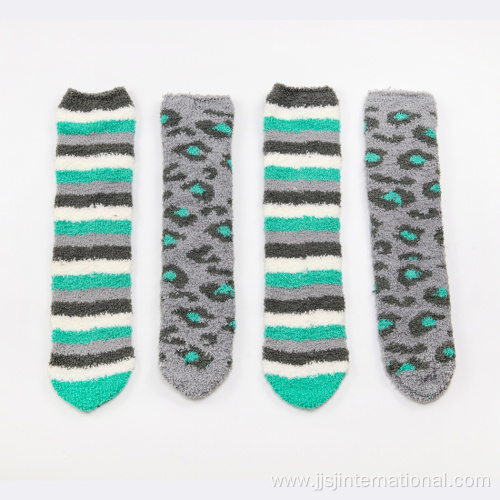 Coral fleece warm striped socks